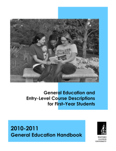 2010-2011 General Education Handbook General Education and Entry-Level Course Descriptions