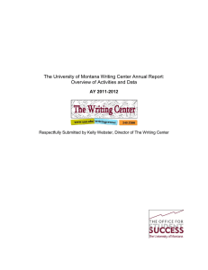 The University of Montana Writing Center Annual Report: AY 2011-2012