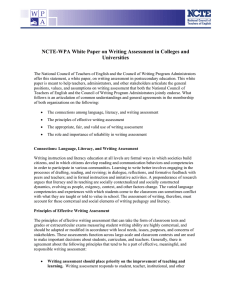 NCTE-WPA White Paper on Writing Assessment in Colleges and Universities
