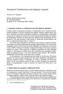 Asymptotic Combinatorics and Algebraic Analysis