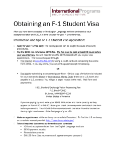 Obtaining an F-1 Student Visa