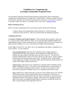 Guidelines for Completing the Learning Communities Proposal Form