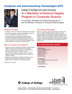 3+1 Bachelor of Science Degree Program in Computer Science