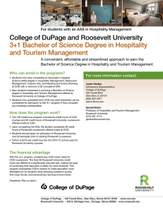 College of DuPage and Roosevelt University and Tourism Management