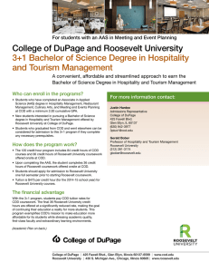 College of DuPage and Roosevelt University and Tourism Management