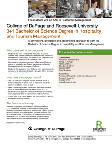 College of DuPage and Roosevelt University and Tourism Management