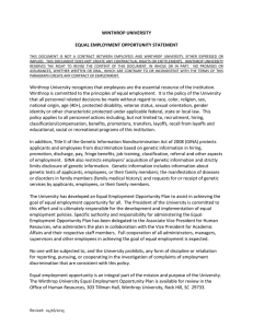 WINTHROP UNIVERSITY  EQUAL EMPLOYMENT OPPORTUNITY STATEMENT