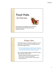 Food Hubs An Overview 7/3/2013