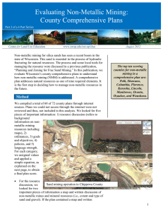 Evaluating Non-Metallic Mining: County Comprehensive Plans