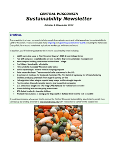 Sustainability Newsletter CENTRAL WISCONSIN Greetings,