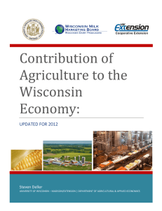 Contribution of Agriculture to the Wisconsin Economy: