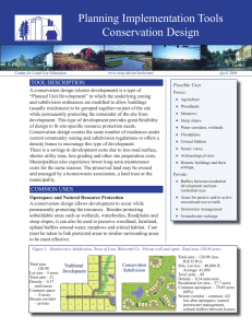 Planning Implementation Tools Conservation Design TOOL DESCRIPTION