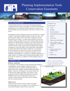 Planning Implementation Tools Conservation Easements TOOL DESCRIPTION Possible Uses