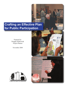 Crafting an Effective Plan for Public Participation Prepared by: Douglas Miskowiak