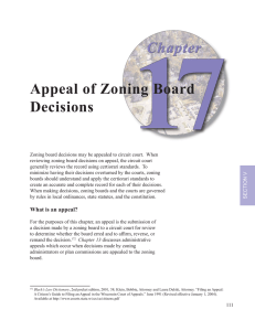 17 Chapter Appeal of  Zoning Board Decisions
