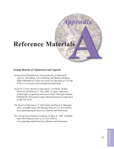A Appendix Reference Materials Zoning Boards of Adjustment and Appeals