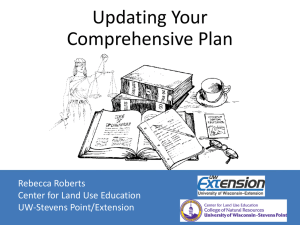 Updating Your Comprehensive Plan Rebecca Roberts Center for Land Use Education
