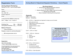 Registration Form – Grand Rapids Zoning Board of Adjustment/Appeals Workshop Zoning Board Workshop