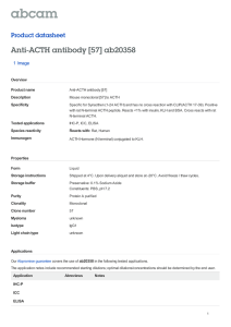 Anti-ACTH antibody [57] ab20358 Product datasheet 1 Image Overview