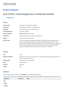 Anti-COX2 / Cyclooxygenase 2 antibody ab6665 Product datasheet 10 References Overview