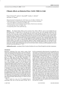 Climate effects on historical fires (1630–1900) in Utah Peter M. Brown