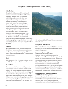 Deception Creek Experimental Forest (Idaho) Introduction