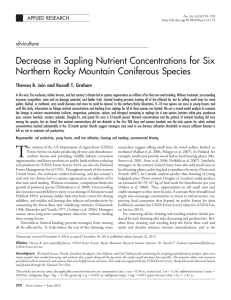 Decrease in Sapling Nutrient Concentrations for Six silviculture