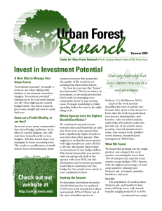 Research Urban Forest Invest in Investment Potential