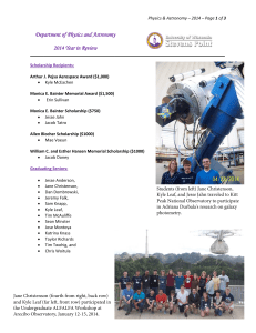 Department of Physics and Astronomy 2014 Year in Review