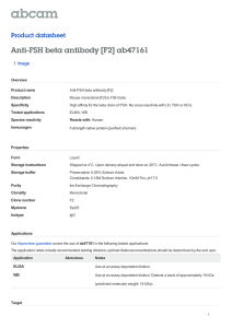 Anti-FSH beta antibody [F2] ab47161 Product datasheet 1 Image Overview