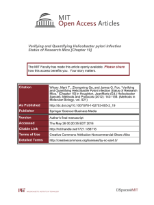 Verifying and Quantifying Helicobacter pylori Infection Please share