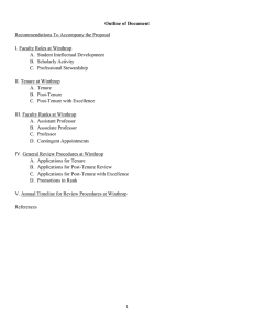 Outline of Document  Recommendations To Accompany the Proposal