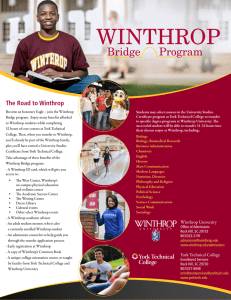 WINTHROP Bridge Program The Road to Winthrop
