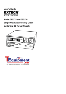 User's Guide Model 382275 and 382276 Single Output Laboratory Grade