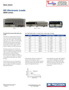 DC Electronic Loads Data sheet 8500 series