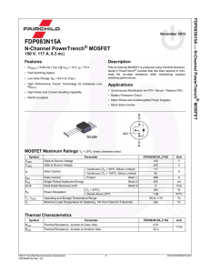FDP083N15A N-Channel PowerTrench MOSFET FDP083N15A — N-Channel PowerTren