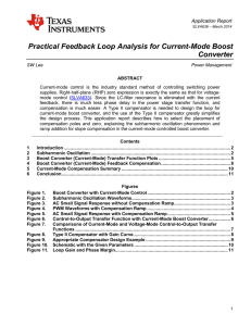 Practical Feedback Loop Analysis for Current-Mode Boost Converter  Application Report