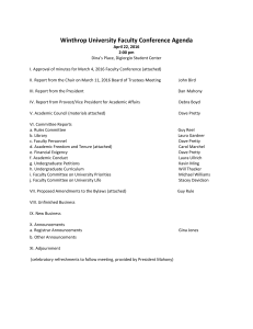 Winthrop University Faculty Conference Agenda