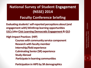 National Survey of Student  (NSSE) 2014 Faculty Conference briefing