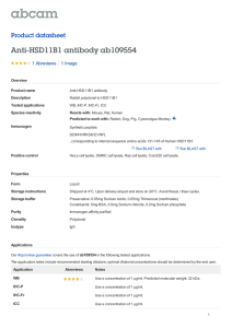 Anti-HSD11B1 antibody ab109554 Product datasheet 1 Abreviews 1 Image