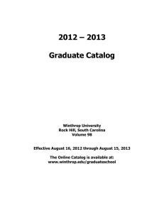 2012 – 2013  Graduate Catalog