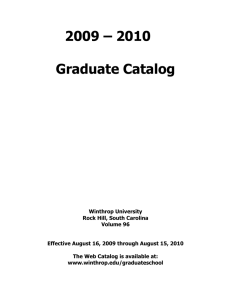 2009 – 2010  Graduate Catalog