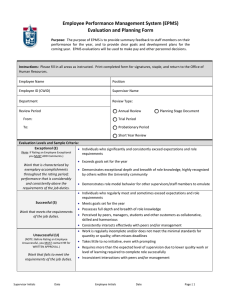 Employee Performance Management System (EPMS) Evaluation and Planning Form