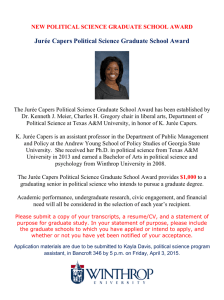 Jurée Capers Political Science Graduate School Award