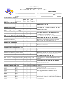 _______ BACHELOR OF ARTS -- General Studies -- Instrumental/Piano Test Scores: Reading