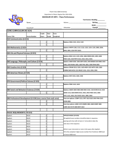 _______ BACHELOR OF ARTS -- Piano Performance Test Scores: Reading