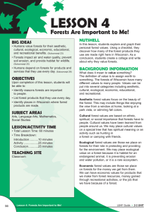 4 LESSON Forests Are Important to Me! NUTSHELL