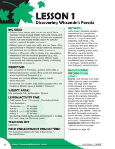 1 LESSON Discovering Wisconsin’s Forests NUTSHELL
