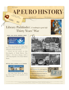 AP EURO HISTORY Library Pathfinder: Thirty Years’ War
