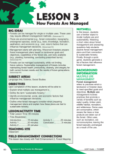 3 LESSON How Forests Are Managed NUTSHELL